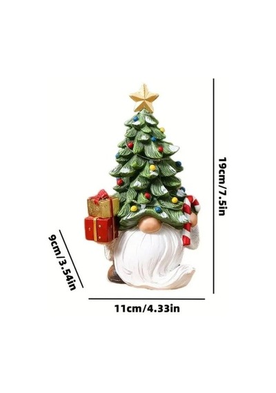 Dekoratif Yılbaşı Cüce Ve Çam Ağacı Biblosu Noel Dekorasyon Figürü Hediyelik Yeni Yıl Süsü