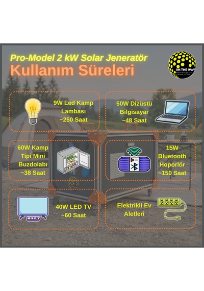 Otw Pro-model 2000w Mobil Güç İstasyonu Lifepo4 Bataryalı Solar Jeneratör