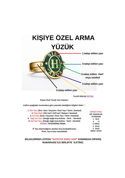 Arma Yüzük 925 Ayar Gümüş Kişiye Özel Kadın & Erkek Altın
