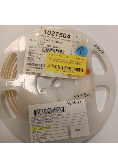 Vj0603y104kxacw1bc 100nf 50v 603 Smd Seramik Kondansatör 250 Adet