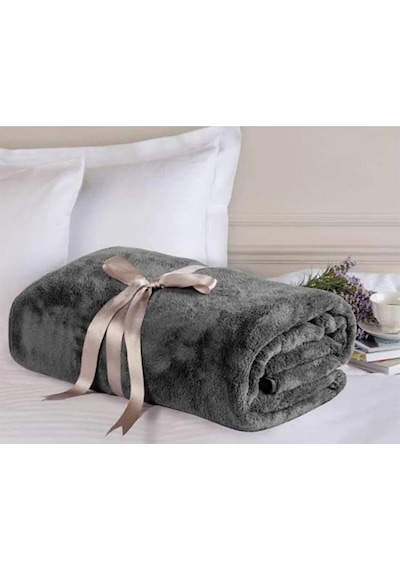 Mulberry Wellsoft Televizyon Peluş Polar Tek Kişilik Battaniye 170 x 230 Antrasit