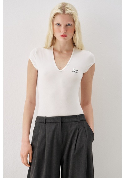 Sagaza Studio Ss6150 Çıt Çıtlı Body Ekru
