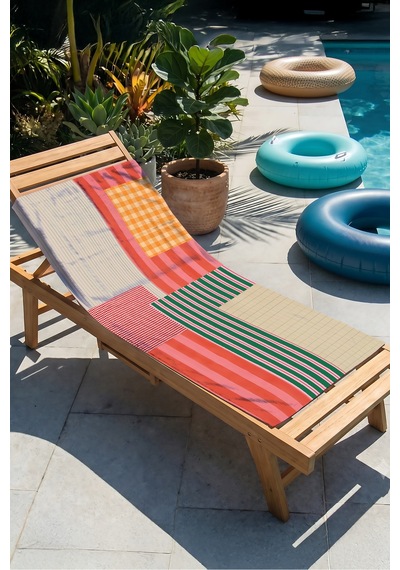 Çizgili Ekose Patchwork Plaj Havlusu-modern Bohem Renk Bloklu Havuz Deniz Hızlı Kuruyan Plaj Örtüsü Sisli Şeftali Çizgili Ekose Patchwork Plaj Havlusu-modern Bohem Renk Bloklu Havuz Deniz Hızlı Kuruyan Plaj Örtüsü Sisli Şeftali