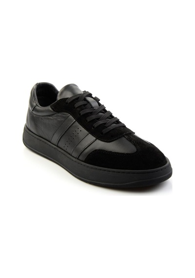 Bambi Siyah Siyah Hakiki Deri Erkek Sneaker E01759101802 Siyah