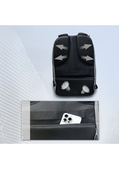 Lenyes Lb506 Usb Şarj Portlu Su Geçirmez Seyahat Sırt Çantası Siyah - Gri