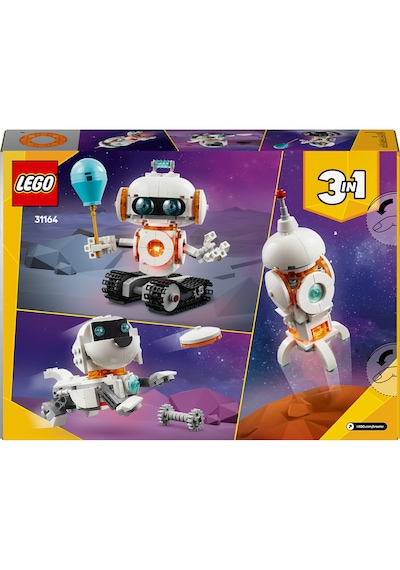 LEGO® Creator 3’ü 1 Arada Uzay Robotu 31164 - 8 Yaş ve Üzeri Çocuklar için Köpek Figürüne veya Rokete Dönüşebilen Oyuncak Yapım Seti (281P)