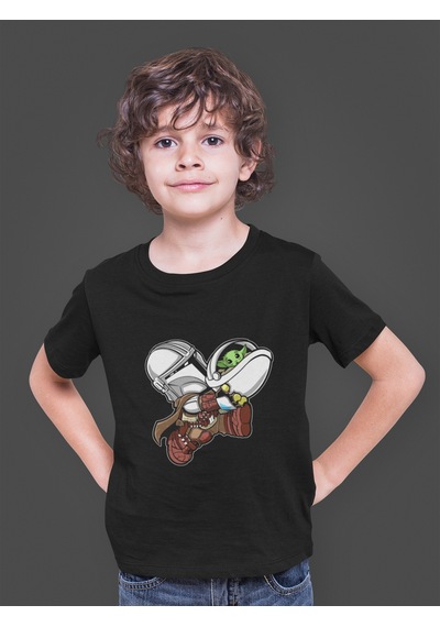 Bumeta Baby Yoda Uzay Yıldız Savaşları Çocuk Tişört T-shirt Siyah