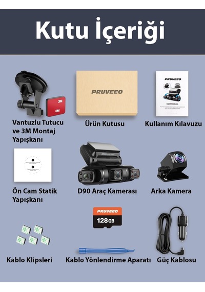 Pruveeo D90-4ch Fhd Wı-fı Gps + 128gb Sd Kart Kame
