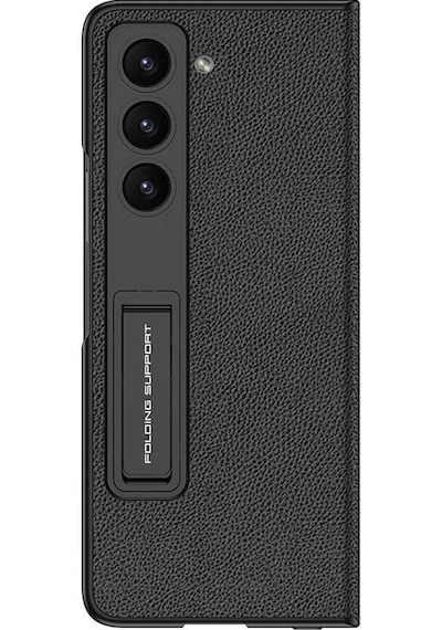 Samsung Galaxy Uyumlu Z Fold 5 Kılıf 360 Stand Kalem Bölmeli Deri Kapak