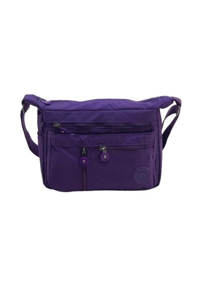 Baginn Klinkır Kadın Postacı Çanta Çok Cepli Çapraz Askılı Mor
