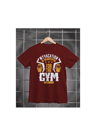 Segungear Gym Vacation Erkek Regular Fit Baskılı Spor Tişört Bordo - 931647575 Bordo