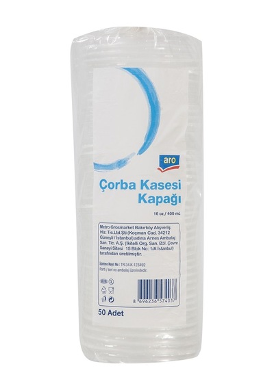 Aro Çorba Kapak 50'li 16oz Kullan At Plastik Kapak 2'li Ekonomik Paket - 2 Adet Tarı 2 L