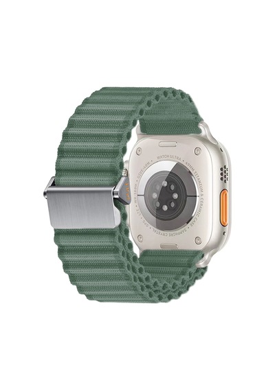 Apple Uyumlu Watch Ultra / Watch Ultra 2 49mm İle Kumaş Hasır Örgülü Kordon Kayış