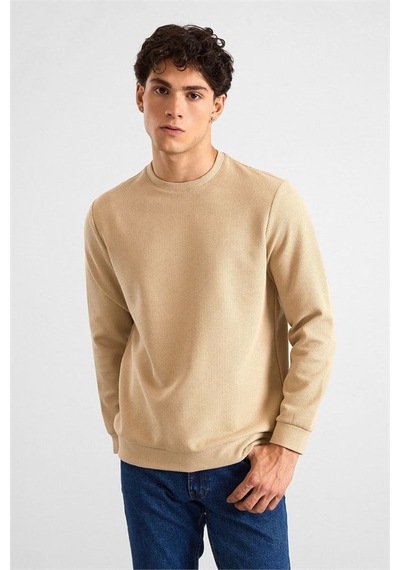 Süvari Bej Regular Melanjlı Baskısız Waffle Bisiklet Yaka Cepsiz Düz Sweatshirt Sw2013700027-bj3 Süvari Bej Regular Melanjlı Baskısız Waffle Bisiklet Yaka Cepsiz Düz Sweatshirt Sw2013700027-bj3