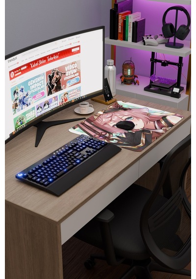Yanfei Genshin Impact Anime Oyuncu V4 - 48x40 Xl Gaming Mouse Pad Fare Altlığı