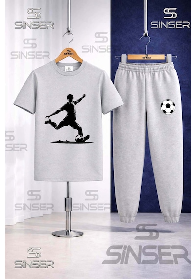 Ss Sinser Çocuk Futbolcu Sut Atan Syh 3lü Tişort Eşofman Takımı Çok Renkli