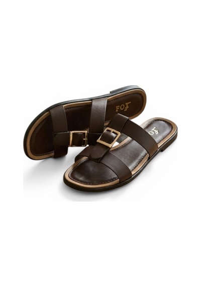 Fox Shoes Y973447209 Kahverengi Toka Detaylı Kadın Terlik
