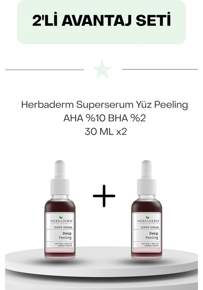 Herbaderm Superserum Yüz Peeling Aha %10 Bha %2 30 Ml İkili Set