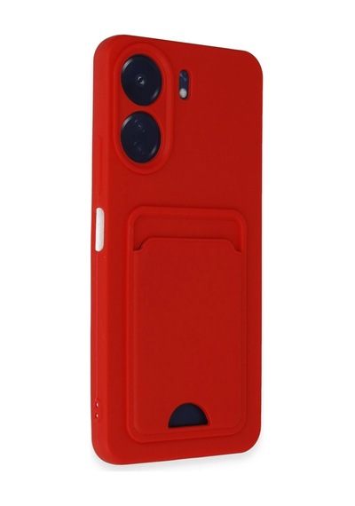 Uryport Xiaomi Redmi 13c Kılıf Kelvin Kartvizitli Silikon - Kırmızı