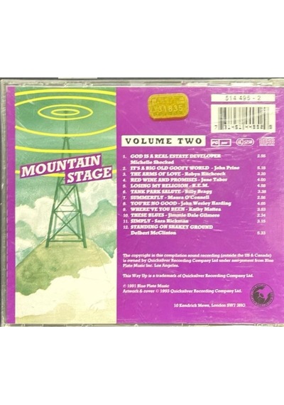 Plak Değildir Cd Dir Cd The Best Of Mountain Stage Volume Two C
