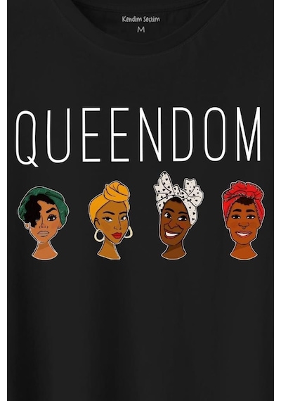 Queendom African Girl Afrikali Kız Siyahi Kadın Baskılı Tişört Unisex T-shirt 001