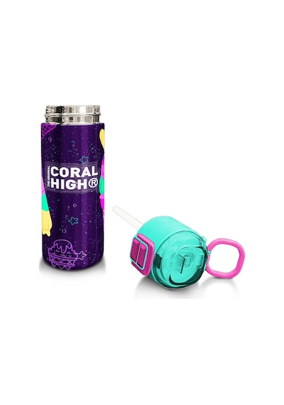 Coral High Kids Mor Pembe Dondurma Desenli Pipetli Ve Direkt İçim Çelik Termos 500 Ml 31980 Mor - Pembe