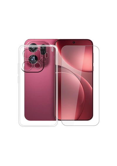 Teleplus Oppo Find X9 Pro Kılıf Tpu Kamera Korumalı Silikon + Nano Ekran Koruyucu Şeffaf