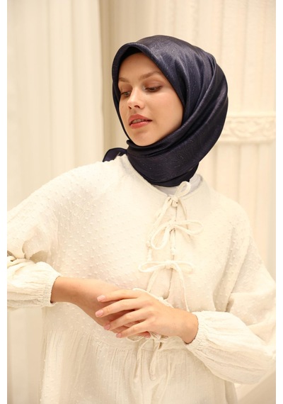 Silk Home Shiny Eşarp 75010-22 Lacivert, Gümüş