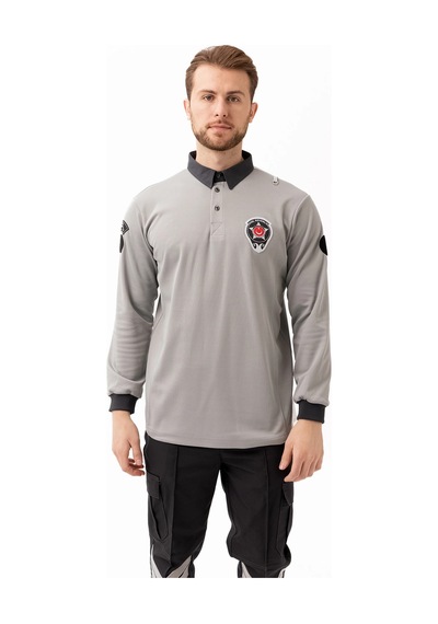 Münih Güvenlik Uzun Kol T-shirt Kurumsal Güvenlik Personel Kıyafeti Gri-füme