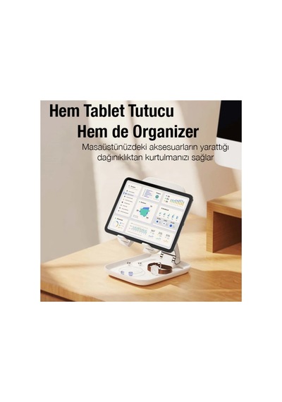 Seashell Ayarlanabilir Yükseklik Katlanabilir Tablet Standı- 5775 - Karbul8909-1671