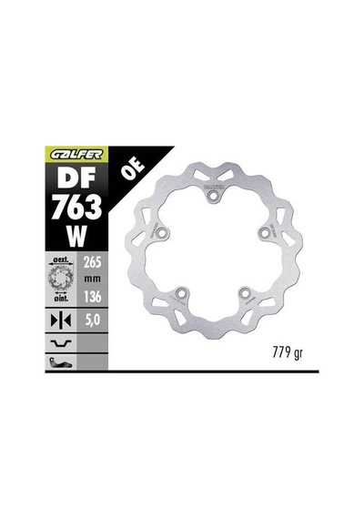 Bmw F 700 Gs Arka Fren Diski 265 Mm 2011-2017 Galfer Dalgalı Sabit Disk