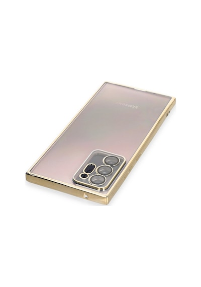 Samsung Galaxy Note 20 Ultra Uyumlu Kılıf Lensli Silikon - Gold
