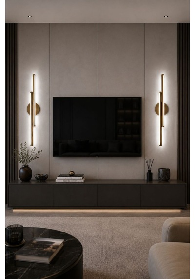 Modern 3 Renk Çift Çubuk Led Duvar Apliği Salon Çocuk Yatak Odası Dekoratif Duvar Apliği Eskitme