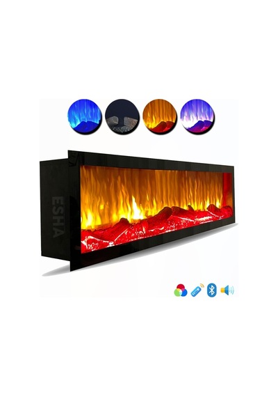 Esha Home Elektrikli Yapay Dekoratif Şömine Bluetooth+sabit Çitirti 100x25x18 Cm