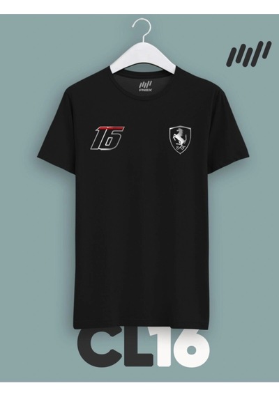 Charles Leclerc 16 Chrome Series T-shirt Siyah