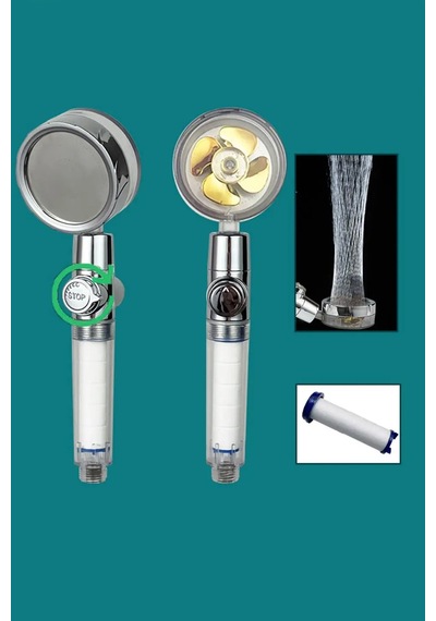 Thentech Filtreli Basınçlı Duş Başlığı Pervaneli Duş Başlığı