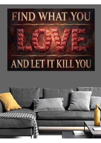 Motivasyonel Love Yazılı Modern Tabela Dekoratif Kanvas - Mdf Ahşap Tablo