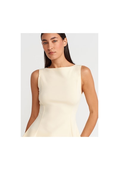 Dilvin 21001 Kayık Yaka Peplum Top Sarı