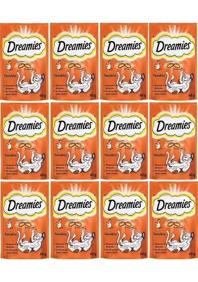 Dreamies Tavuklu Kedi Ödül Bisküvisi 12 x 60 G