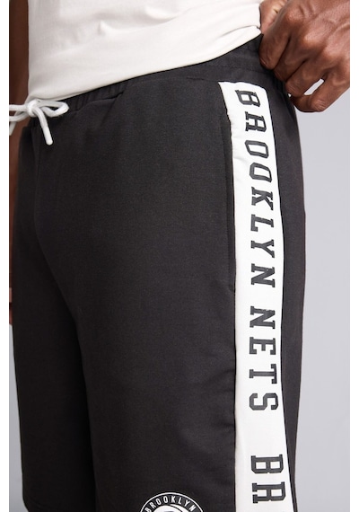 Defacto Nba Brooklyn Nets Yan Şeritli Standart Fit Şort H8284ax26aubk81 Siyah-bk81