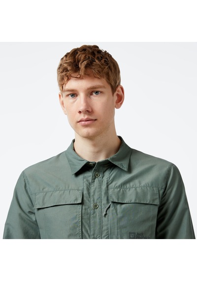 Jack Wolfskin Barrier L/s Erkek Yeşil Outdoor Gömlek - 1404101 Yeşil