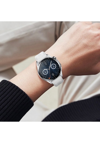 Sneezy Huawei Watch Gt3 46mm Gt2 46mm İle Uyumlu Spor Silikon Metal Tokalı Soft Saat Kordonu