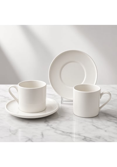Tektava Sade 2 Kişilik Porselen Çay Fincan Takımı - 150 Ml Beyaz