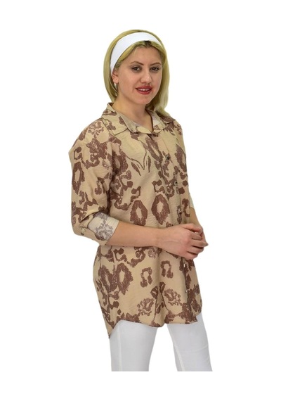 Kadın Leopar Desen Ayrobin Gömlek Bgl-st03700 001