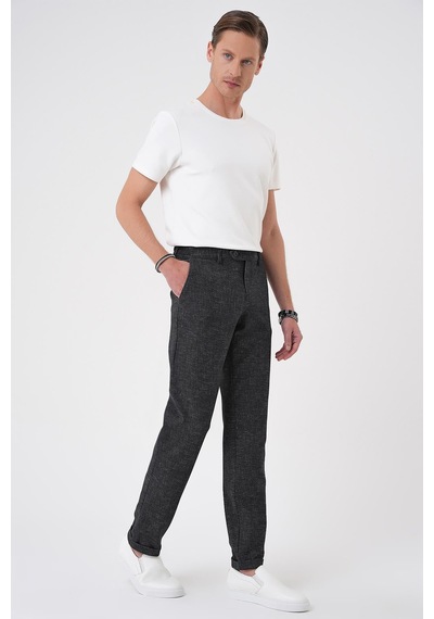 Efor Comfort Fit Kırçıllı Beli Lastikli Siyah Jogger Pantolon P 1176 Siyah