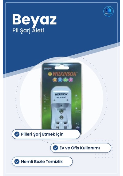 Pil Şarj Aleti Beyaz Pilleri Doldurmak İçin Elektronik Cihaz Akse