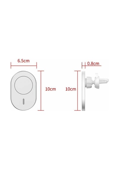 Ms 15w Magsafe Iphone 13 Uyumlu Magnetic 15w Wireless Charging Car Araç Telefon Tutucu Hızlı Şarj Beyaz