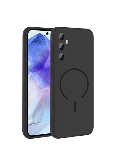 Zore Galaxy A55 Kılıf M-safe Şarj Özellikli Zore Meta Kapak - Siyah