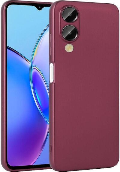 Noktaks - Vivo Y17s Uyumlu - Kılıf Mat Soft Esnek Premier Silikon Kapak - T30231 - Mürdüm Mürdüm