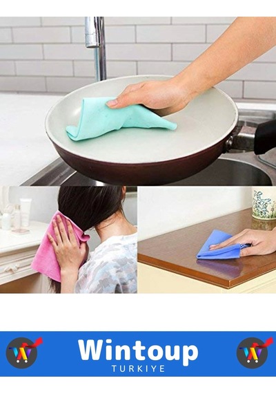 Wintoup 3 Kat Emici Tüm Yüzeylerde Etkili Mutfak Banyo Islak Sihirli Bez